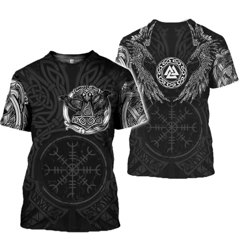 Printed T-shirt Men's Summer Short-sleeved Harajuku 3D T-shirt Men's Street Hip-hop Unisex T-shirt Top