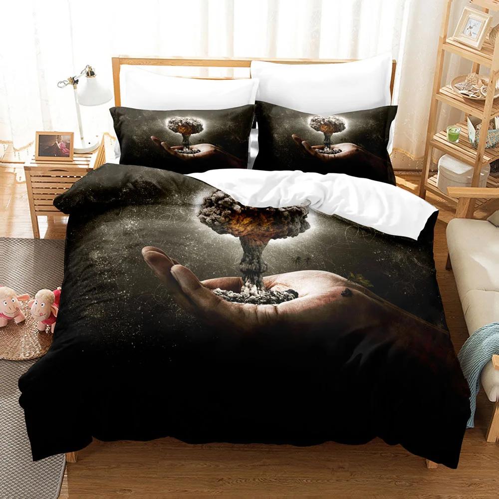 Eller Yorgan Kılıfı Seti 3D Baskı Siyah Beyaz Yağmur Parmak Polyester Yorgan Kılıfı King Queen Boyut Erkek Kız Genç Yatak Takımı için