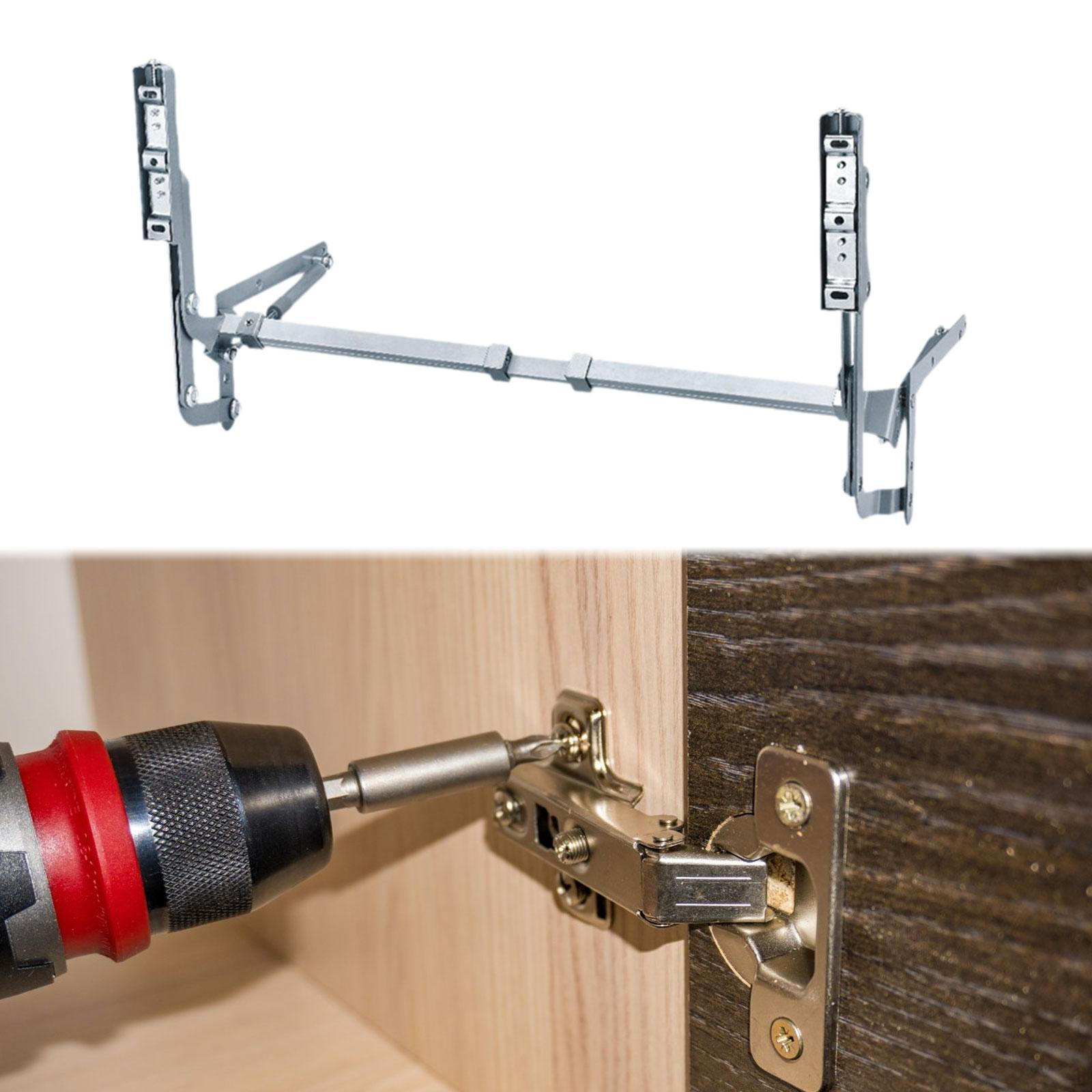 Cabinet Door Hinges Set Top Lift Hardware Support with Slow Closing Multipurpose Sturdy for Bedroom