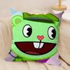 Anime Happy Tree Friends Cushion Cover Silky Short Plush DoubleSided Printed Pillow Case for Sofa All Seasons Home Decor Gift
