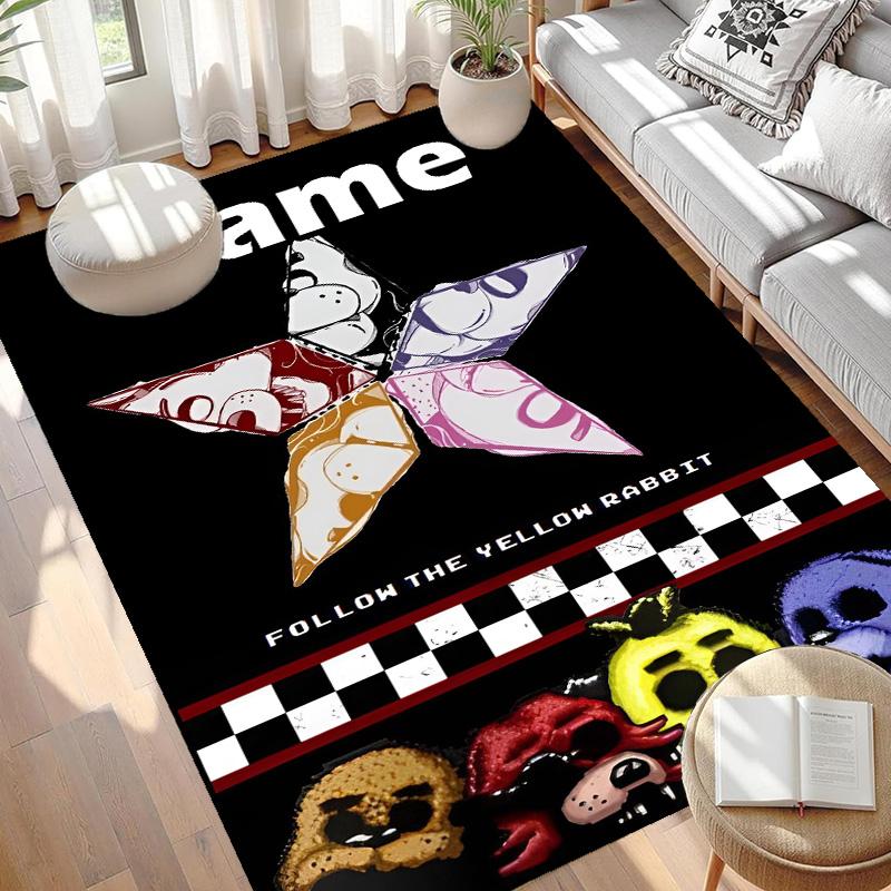 Custom Name Personalized Five Nights at Freddy's Print Carpet, Versatile Home Decor Rug, for Playroom, Apartment, Balcony, Entryway, Hallway Gift