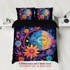 3pcs Sun and Moon Face Pattern Printed Bedding Set, 1*duvet Cover+2*pillowcase,for Teenagers and Adult Bedroom, Birthday Gift