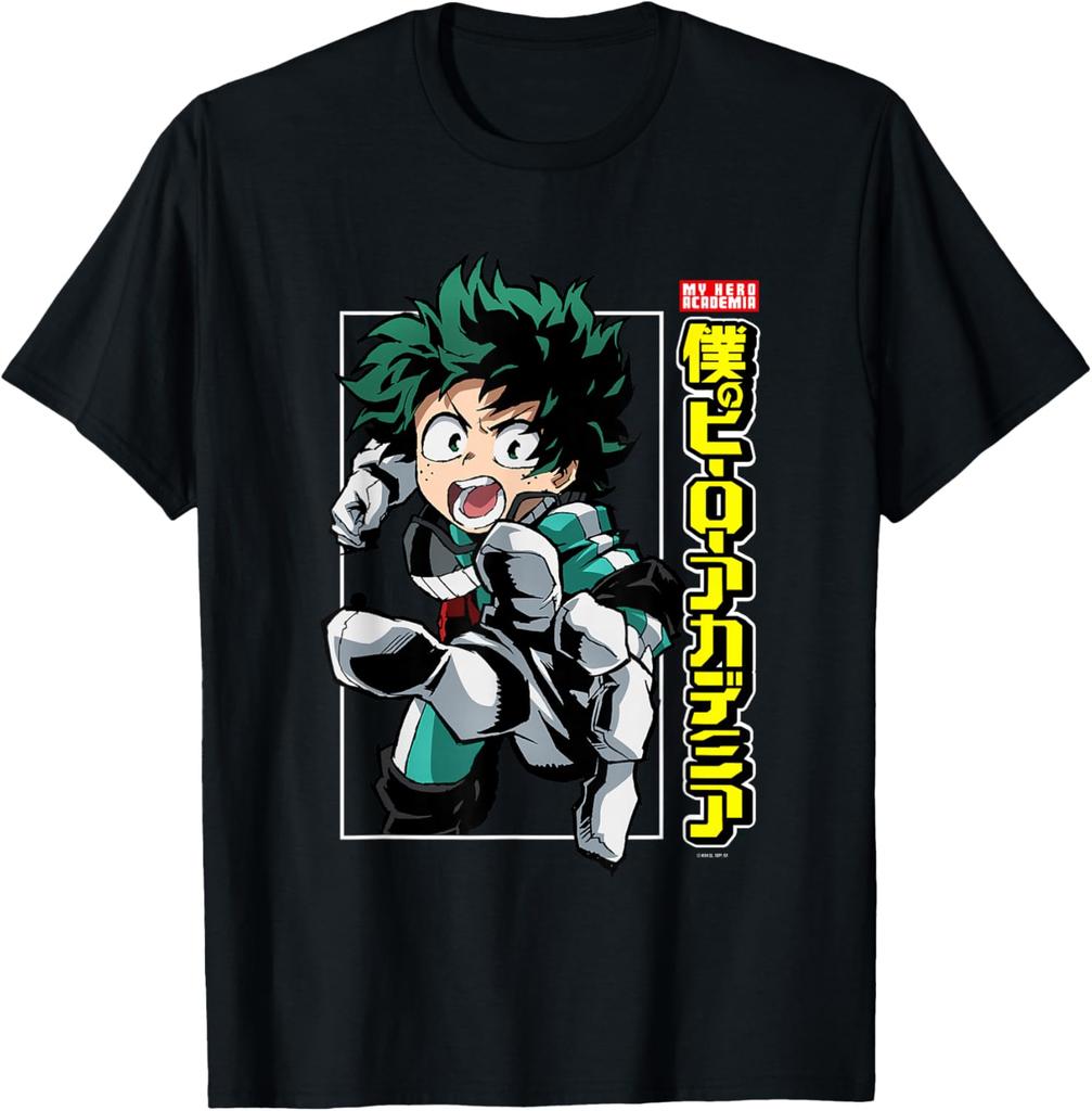 My Hero Academia Deku Action Pose with Kanji Anime Fashion Casual Funny TShirt S6XL Summer