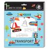Coloring Stickers 3 To 14 Cm Transports 8 Sheets