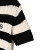 LEE Women'S Striped Cable Short Sleeve Knit Black