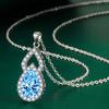 BELLA BOX Gourd Shaped Zircon Pendant Necklace Multiple Colour Fashion Wedding Engagement Jewelry