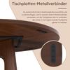 Modular Round Dining Table, 120 Cm Diameter, 76 Cm Height, MDF with Walnut Veneer, Space for 4 People – for Dining Room, Kitchen and Living Room