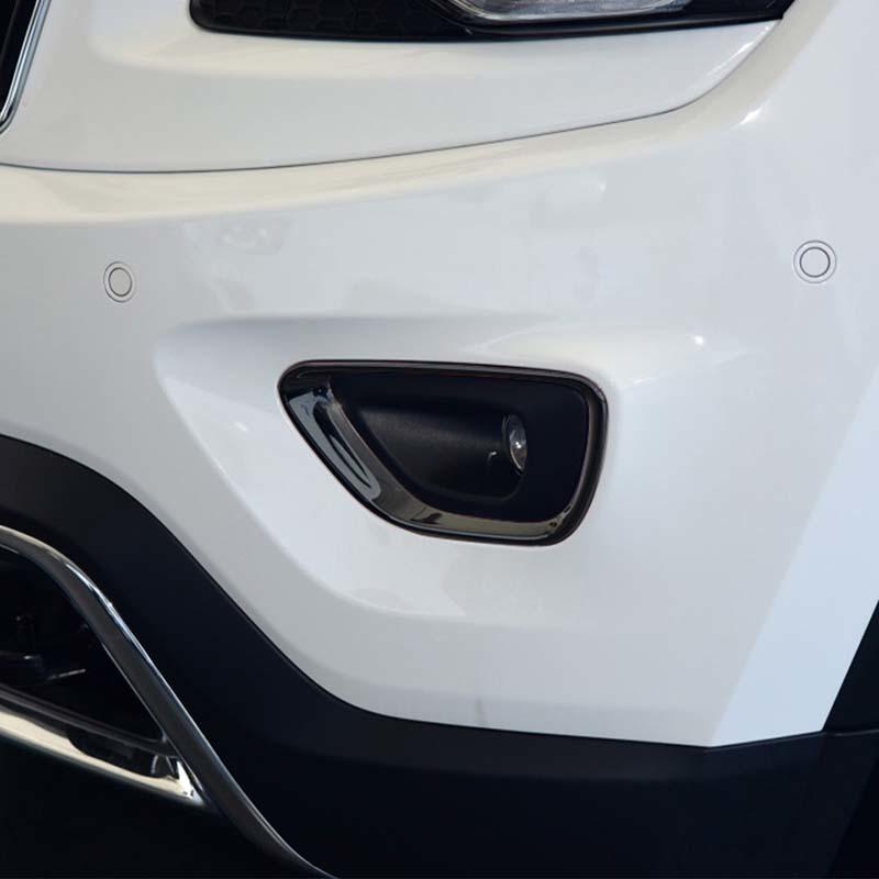 Car Front Fog Light Decoration Taillight Accessories Decorative Stickers For Jeep Grand Cherokee 2014-2017 Car Exterior Accessories, ABS Plastic