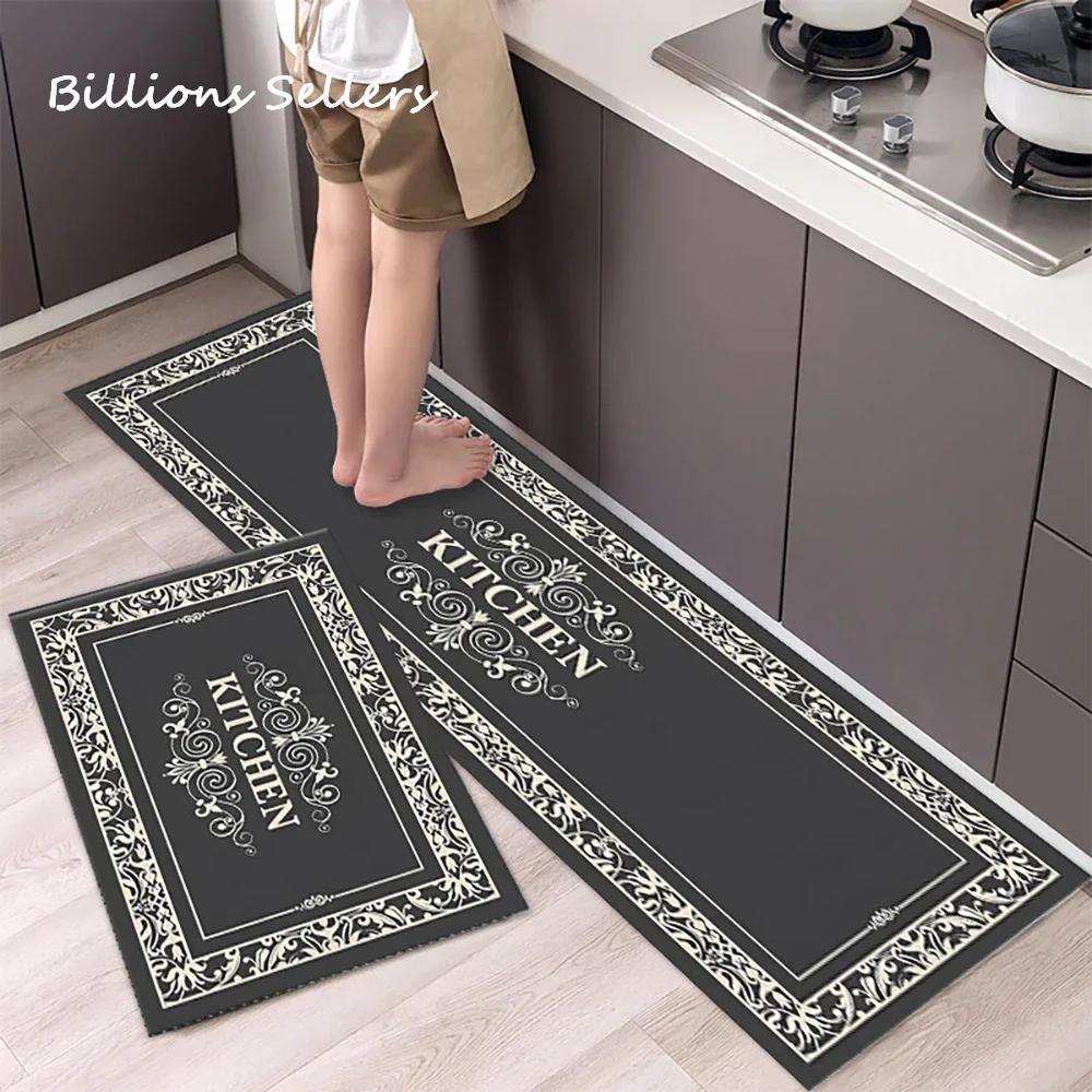 

Коврик для кухни, впитывающий влагу, нескользящий, водонепроницаемый, моющийся, удобный, стоячий, коврик для кухни, моющийся, не требующий стирки, длинный полосатый ковер 40cmx60cm 1pc