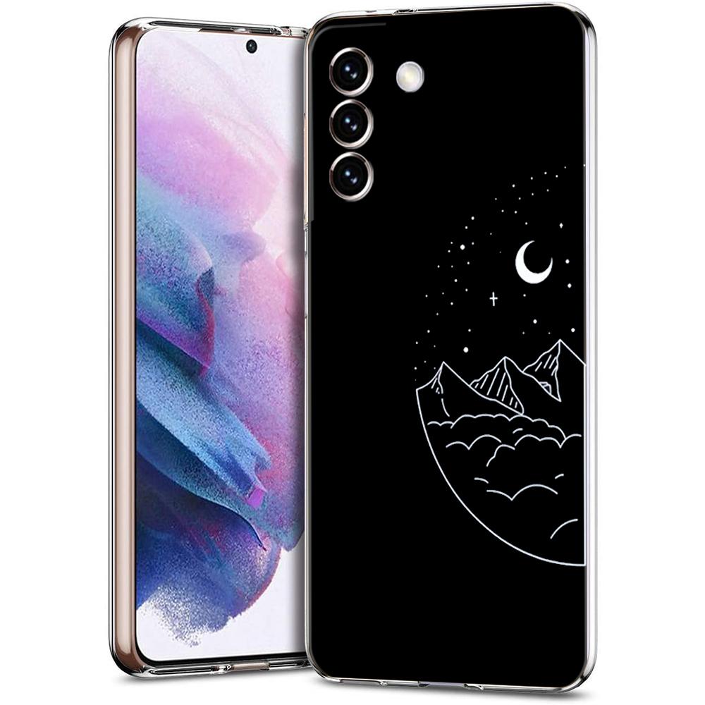 Couple Cartoon Aesth Sun Moon Phone Case For Samsung Galaxy S24 Ultra S23 FE S22 S20 S21 5G S10 S9 Plus S10E S8 Soft Clear Cover