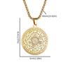 Angel Pendant with Scripture Seal Totem Runes Tag Made of Stainless Steel Round Plate for Men's Necklace