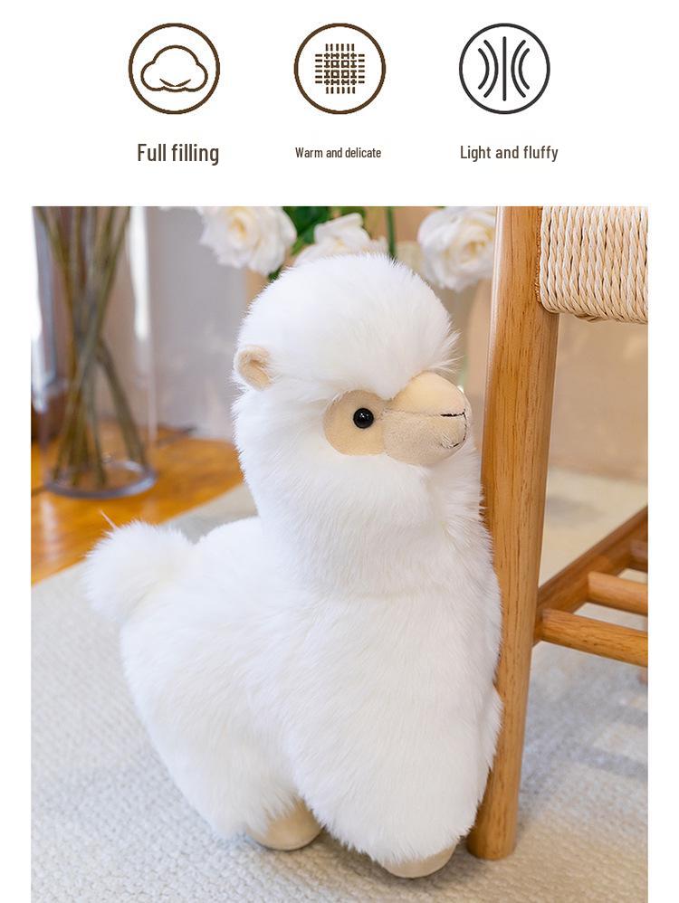 White Alpaca Plush Toy - Cartoon Simulation Doll & Comfort Companion
