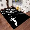 Badminton Player Silhouette Carpet Suitable As a Non-slip Mat for the Living Room or Bedroom Sofa
