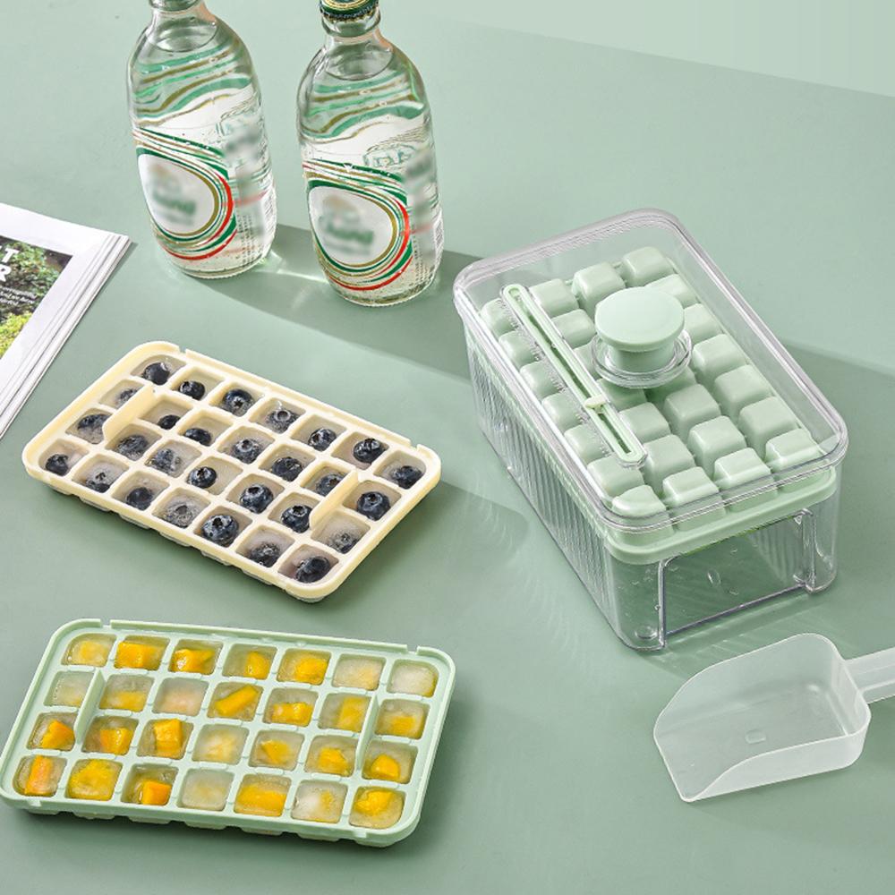 1 One-Click Ice Box, Home-Made Food Grade Ice Cube Storage Box, Creative Ice Block Mold, For Alcohol, Drinks, Coffee, Tea Drinks