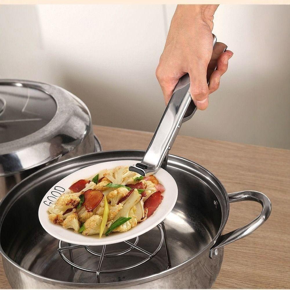 New Stainless Steel Hot Plate Gripper Non-slip Multifunctional Anti Scalding Clip Pot Clips Kitchen Gadgets