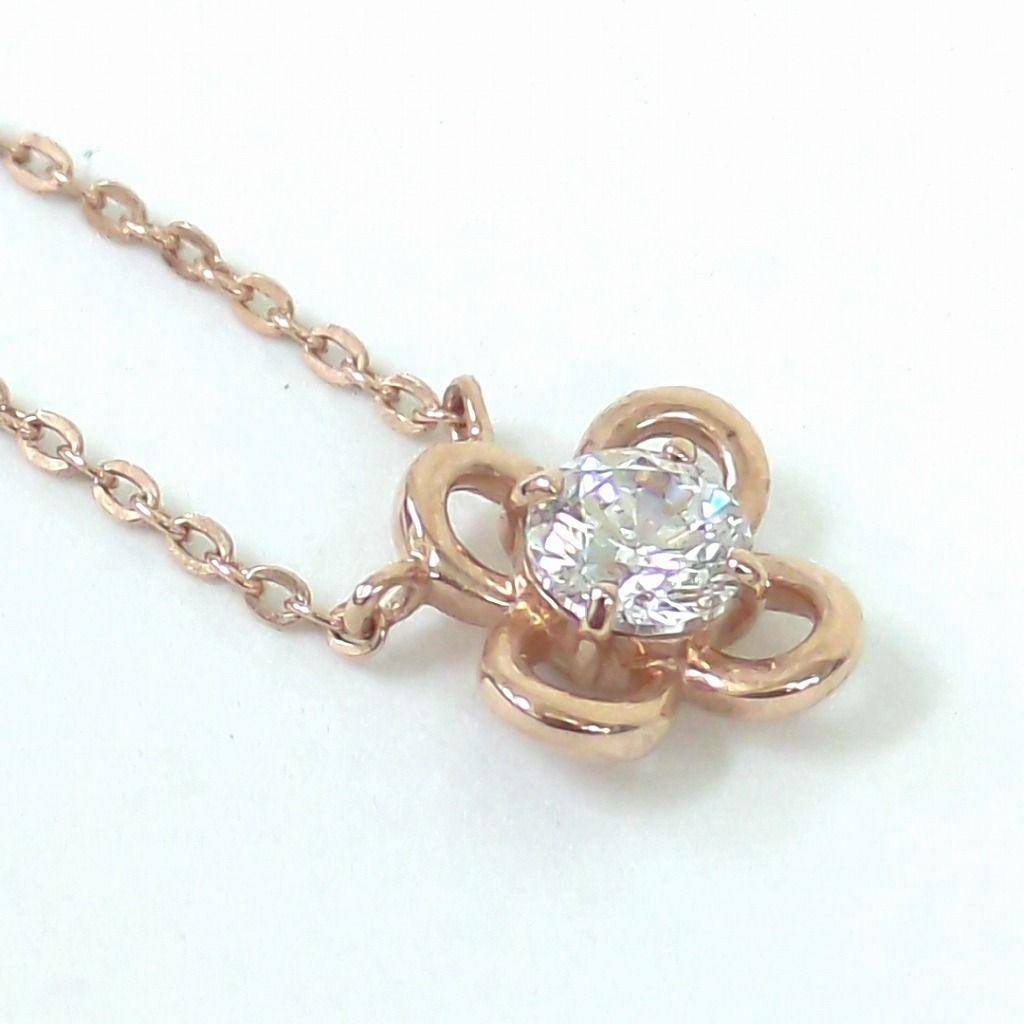 Used Canal 4 Flower Motif 1 Necklace Silver Rose Gold Color