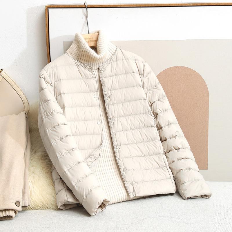 FASHION Light and Thin Down  Women's Short 2025 Winter Round Neck Inner Tank Wear Large Size White Duck Down Warm  Clothes