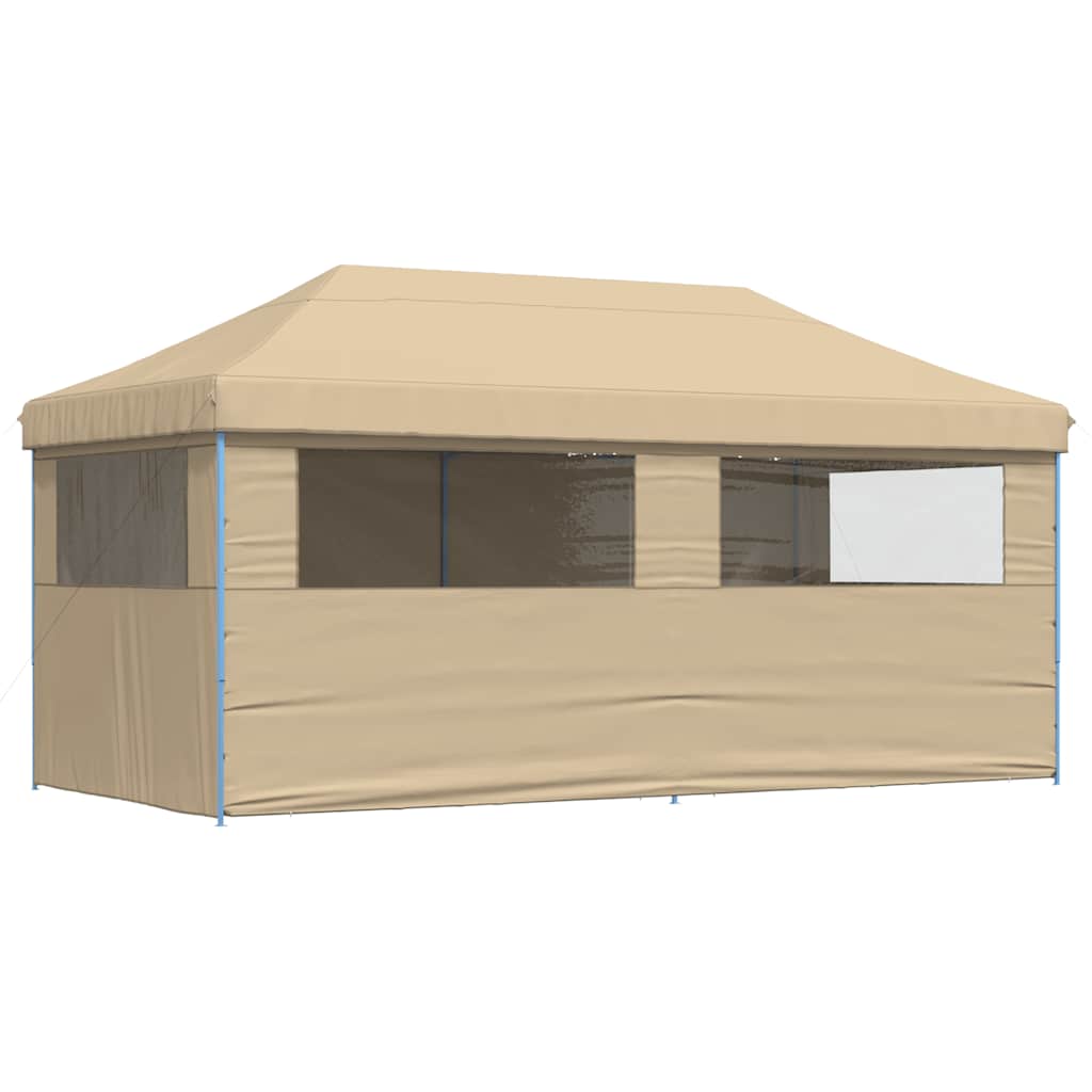 Vidaxl Pop-Up Party Tent with 4 Walls, Beige
