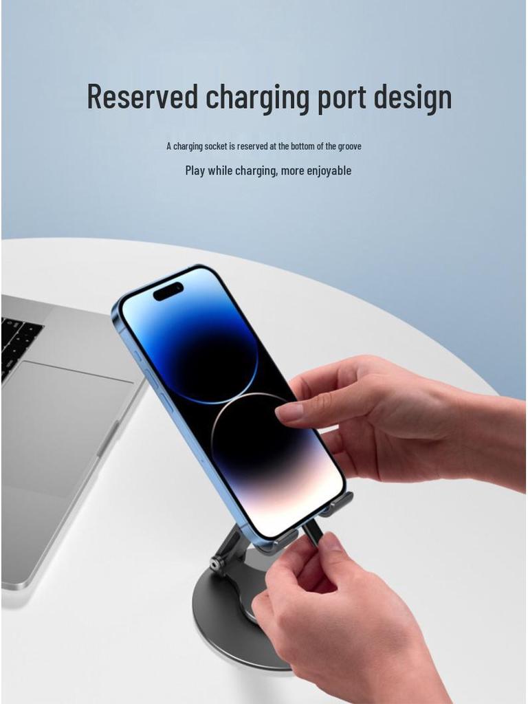 Rotating Aluminum Phone & Tablet Stand - Portable, Folding, Adjustable