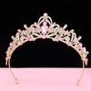 Trendy Rhinestone Queen Princess Crown Alloy Luxurious Bride's Crown Baroque Hair Accessories Crystal Tiara Wedding Party