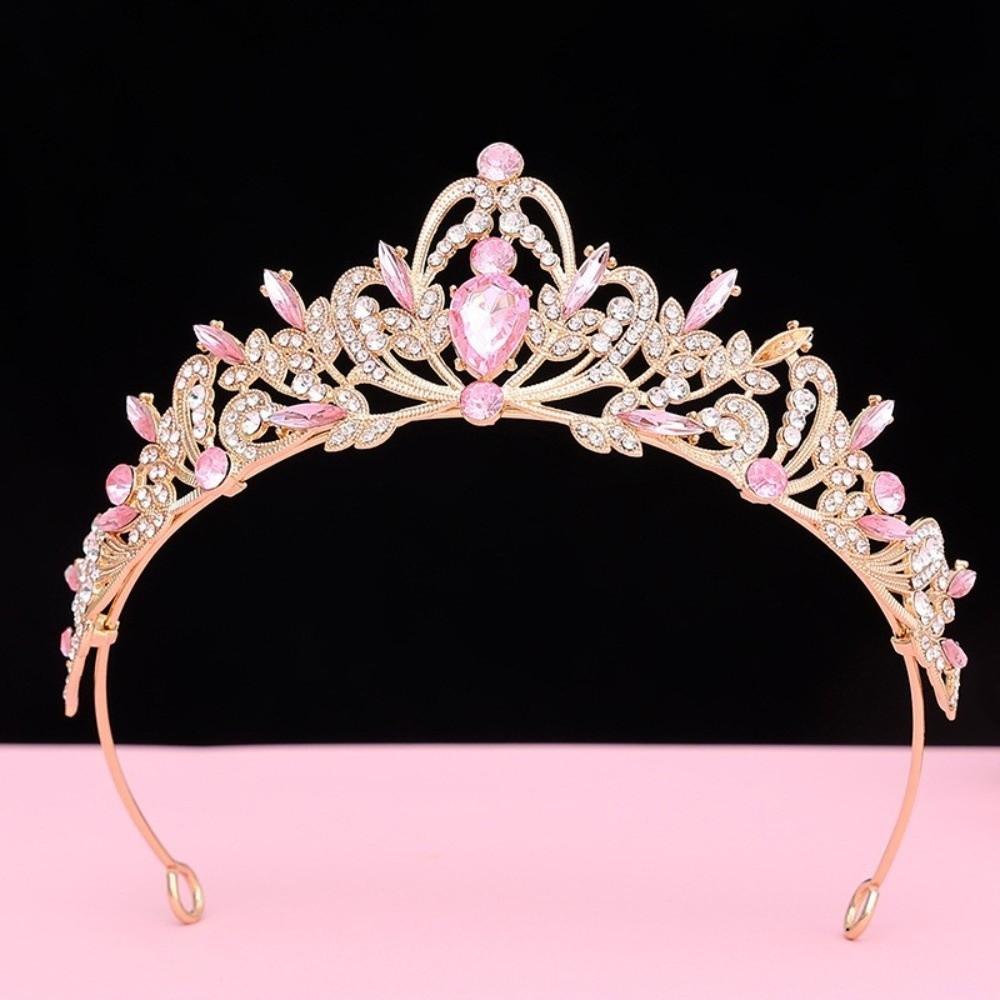 Trendy Rhinestone Queen Princess Crown Alloy Luxurious Bride's Crown Baroque Hair Accessories Crystal Tiara Wedding Party
