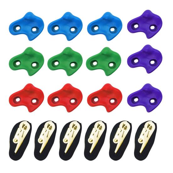 1 Set Tree Climbing Holds with 6 Ratchet Straps Kids Adults Climber Large Climbing Rocks Outdoor Backyard Gym Obstacle Course Training Tree Climbing 1 Set