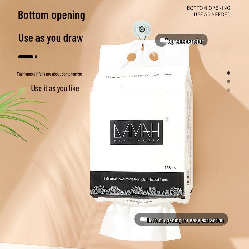 Dual-Use DAMAh Black Magic Soft Face Towel - Thick, Disposable, Wet & Dry Cleansing Non-Woven Towel