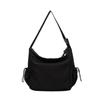 Lazy Wind Casual Large Capacity Simple Solid Color Shoulder Tote Bag Student Class Commute Travel Light Messenger Bag