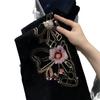 High-Waisted Cropped Flared Jeans Women With Embroidered Floral Detail Stretch Cotton Denim 2026