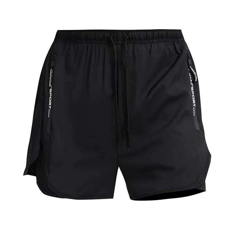 Men s Quick-Dry Ice Silk Cycling  Running Shorts with Liner Large