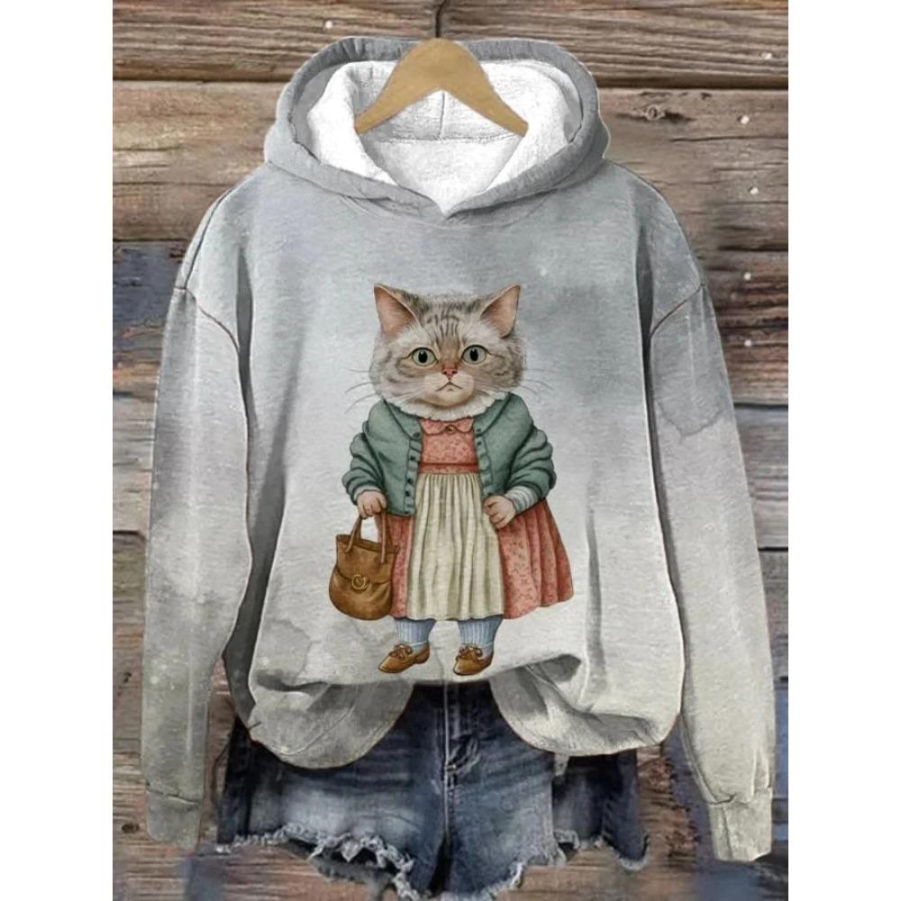 Fat Cat Dog Hoodies Animal 3D Print Women Men Casual Hooded Sweatshirts Streetwear Oversized Pullover Hoodie Top Female Clothing