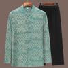 Summer Cross-Border Tang Suit Set: Lightweight Long Sleeve & Pants for Middle-Aged and Elderly Men