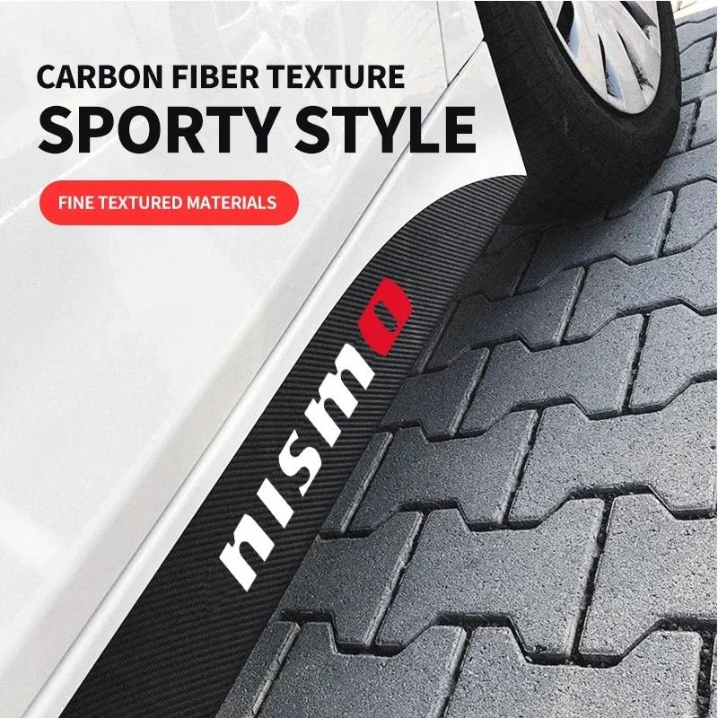 2pcs Car Door Side Skirt Sill Stripe Carbon Decals Styling Accessories For Nissan Nismo Qashqai Teana X Trail T32 T31 Tiida Juke
