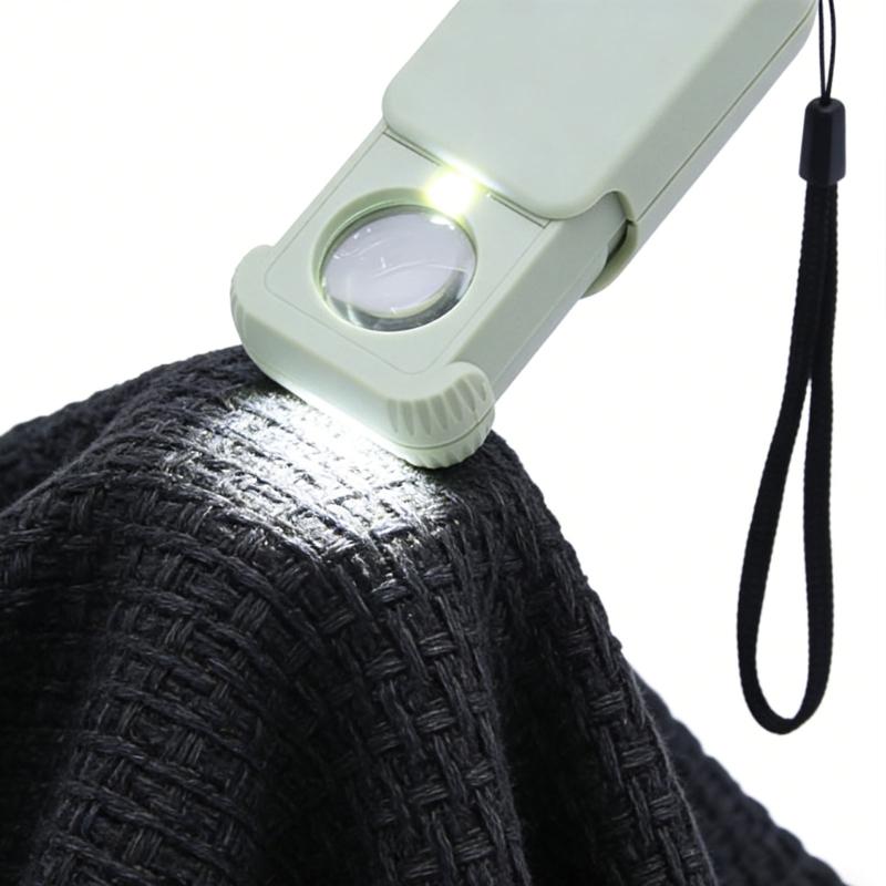Portable LED Illuminating Magnifier 15X 30X 45X Magnifying Glass for High Precisions Work with Retractable Design Portable