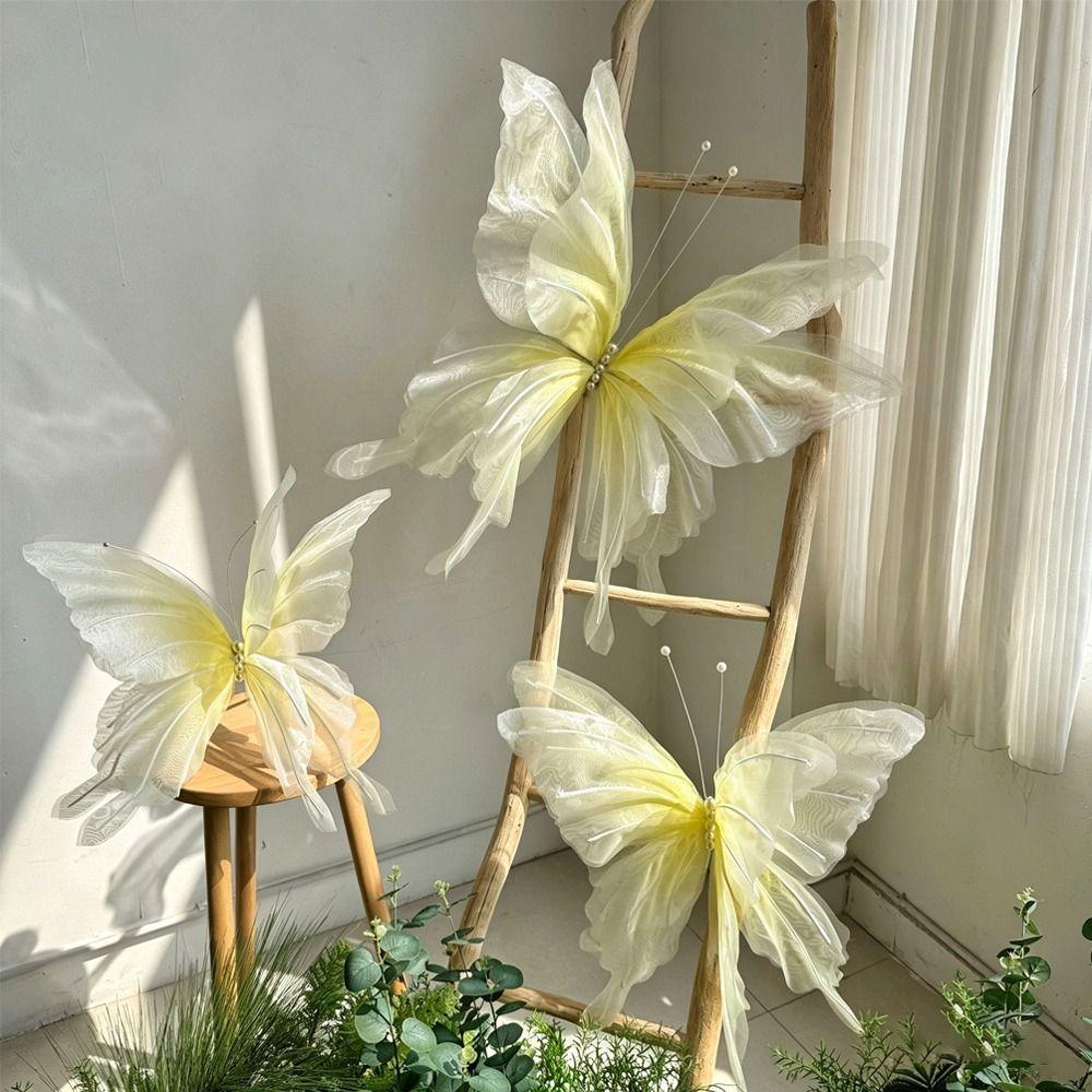 Large Size Simulated Butterfly Silk Material Giant Size Artificial Butterfly 3D Design Finished Products Fake Butterfly