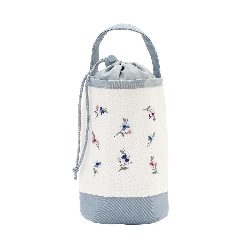 Afternoon Tea Living JD56 Heritage Fleur Embroidered Insulated Bottle Blue Holder,