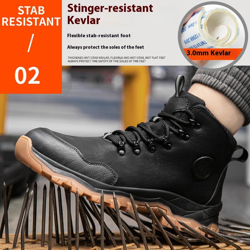 New High Cylinder Protective Shoes with Anti Slip and Wear-resistant European Standard Steel Toe Anti Smashing and Anti Piercing