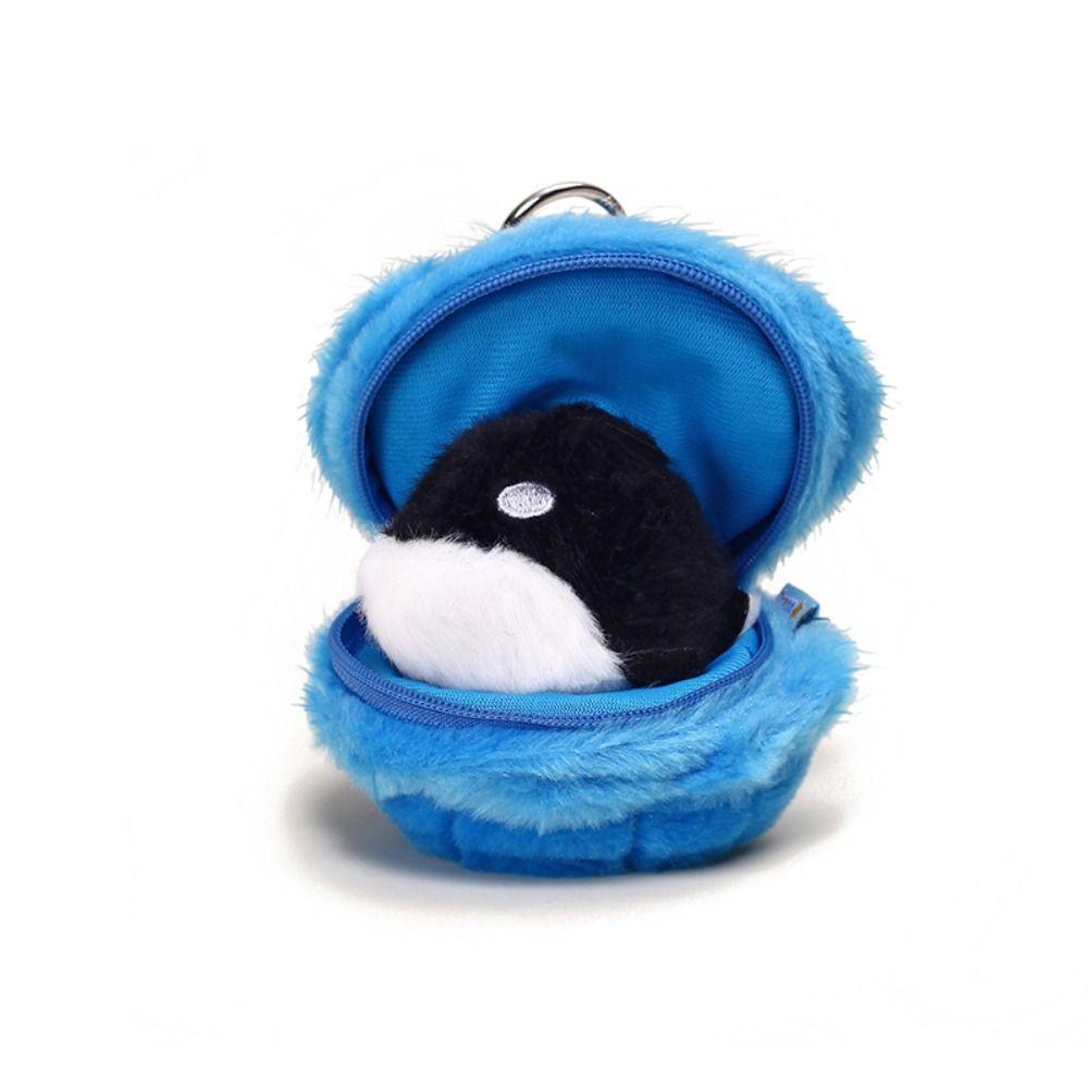 Simulation Fluffy Whale Keyring Soft Small Turtle Pendant  Birthday Gift