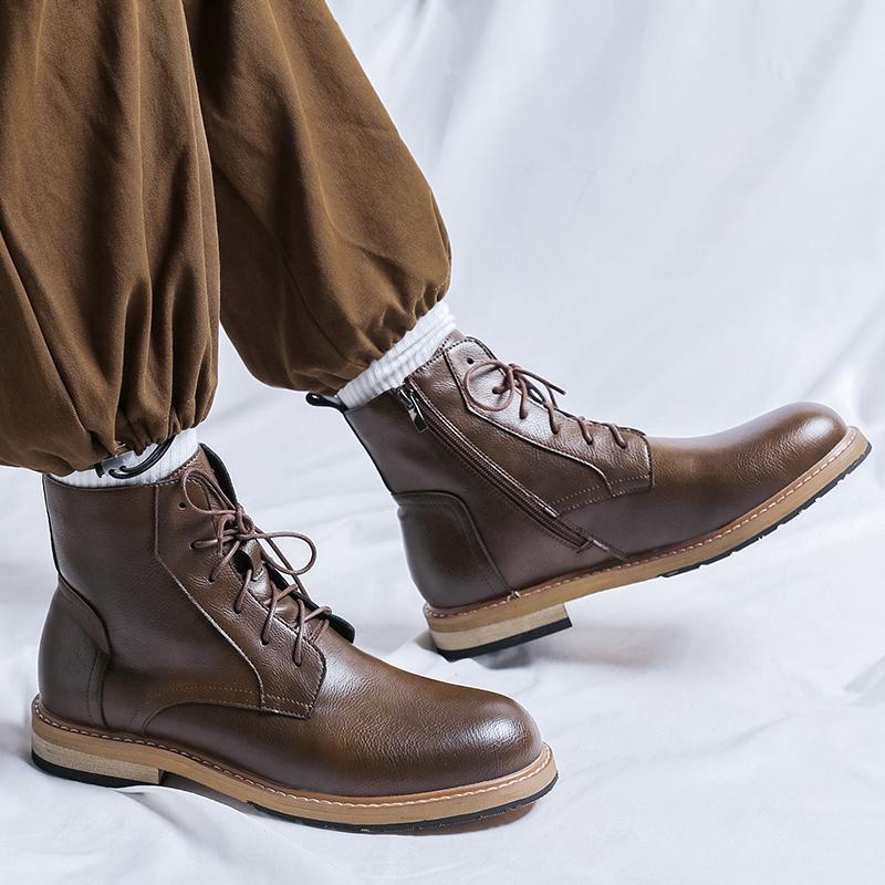 Brogue Casual Men's Boots Quality Versatile Classic British Style Leisure Outdoor Street Business Office Autumn and Winter Shoes