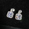 Classic Square Shape Women Stud Earring Full Paved CZ Zircon Stone Luxury Female Wedding Earring Jewelry New Arrival Item