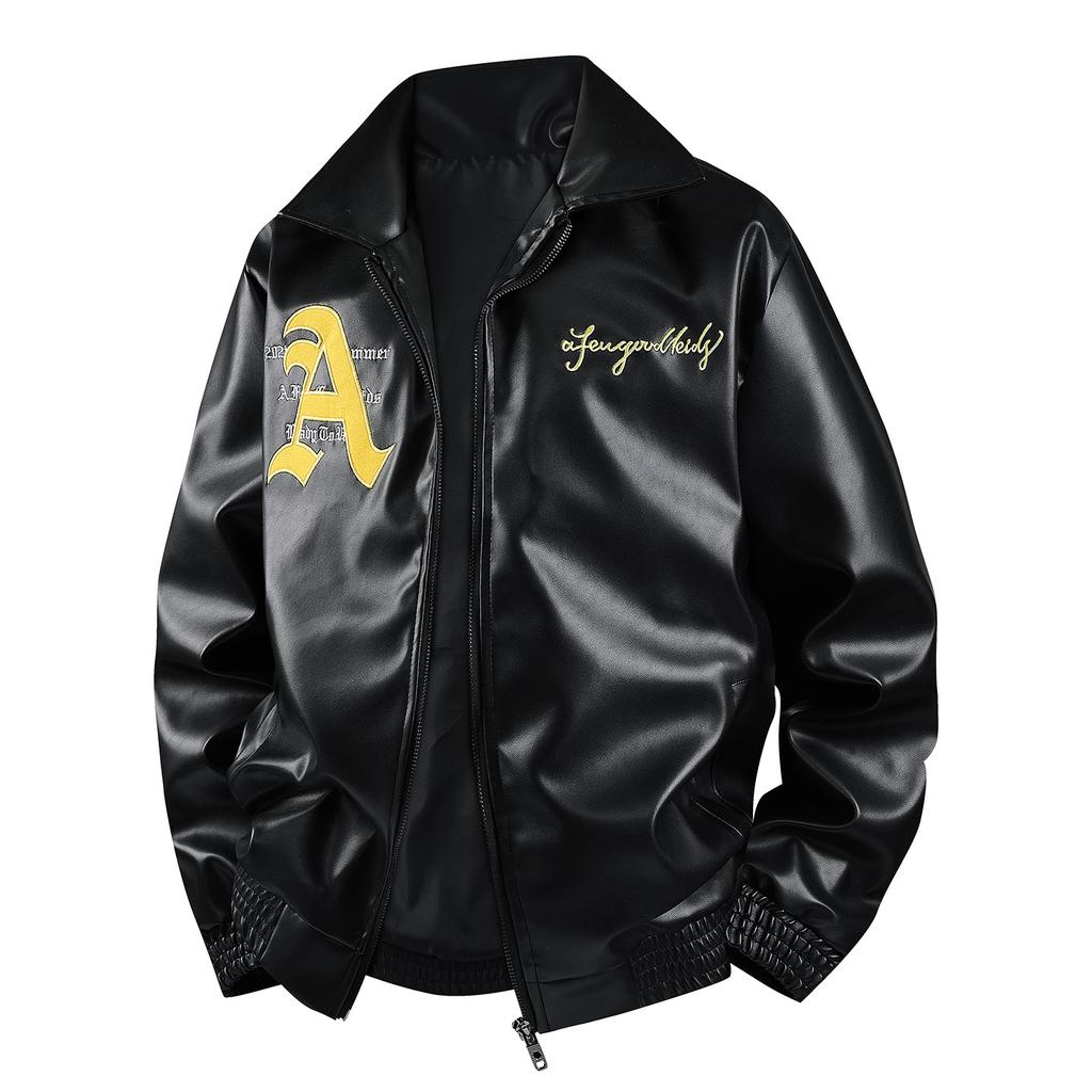 F Racing Suit New A Rafa Embroidery Premium PU Leather Jacket Locomotive Jacket Men's and Women's Autumn and Winter Embroidery American Tooling