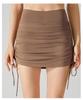 2025 Spicy Girl Style High-Waist Pleated Skirt Yoga Pants with Hip-Lifting Drawstring for Fitness