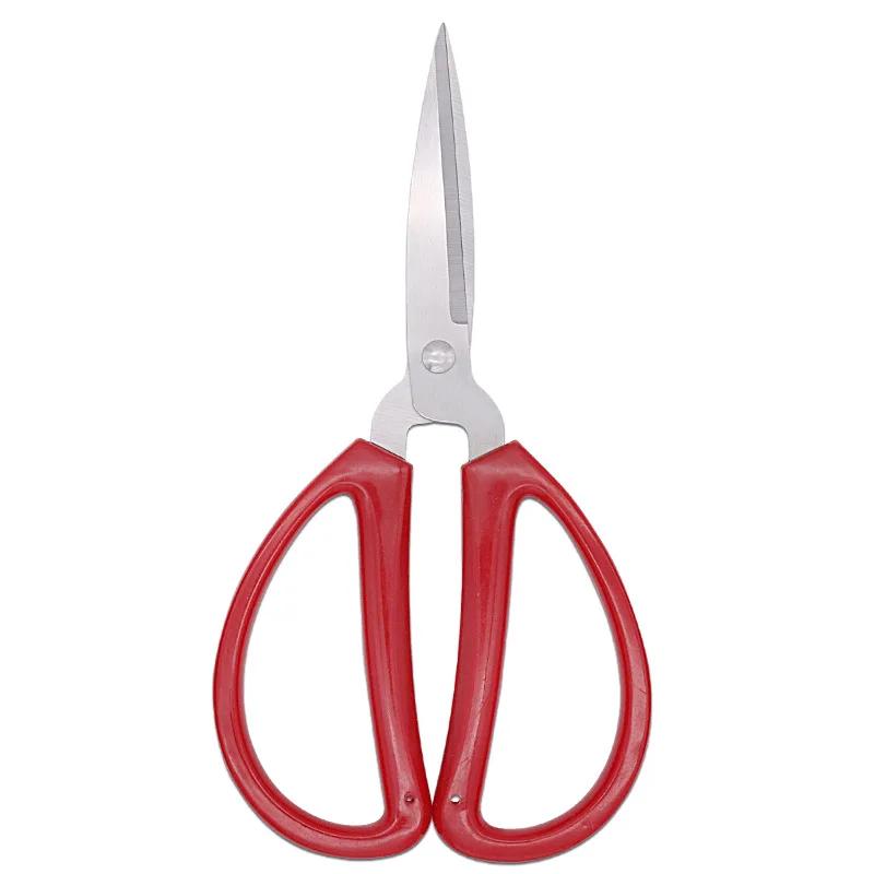 Durable Red Dressmaking Sewing Embroidery Scissors for Cut Cloth Stainless Steel Fine Point Precision Craft Household Scissors