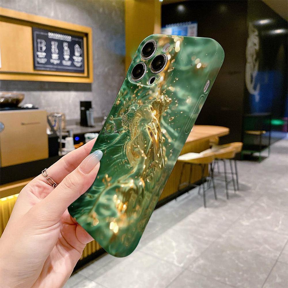 For iPhone 16 Pro Max Case Flowing Gold Pattern Hard PC Phone Cover