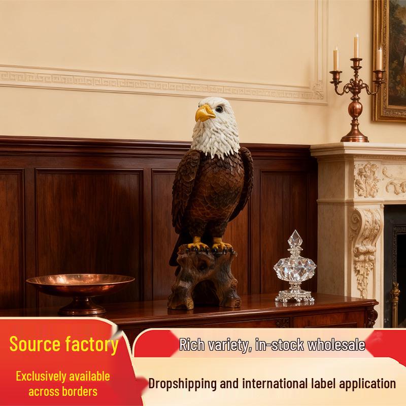 Bald Eagle Resin Statue - American Luxury Decor for Living Room, Entryway, or Garden