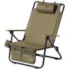 WAQ Reclining Low Chair Camping Outdoor WAQ-RLC1 Folding Bonfire Iron Drink Holder Headrest (high Back (OLIVE))