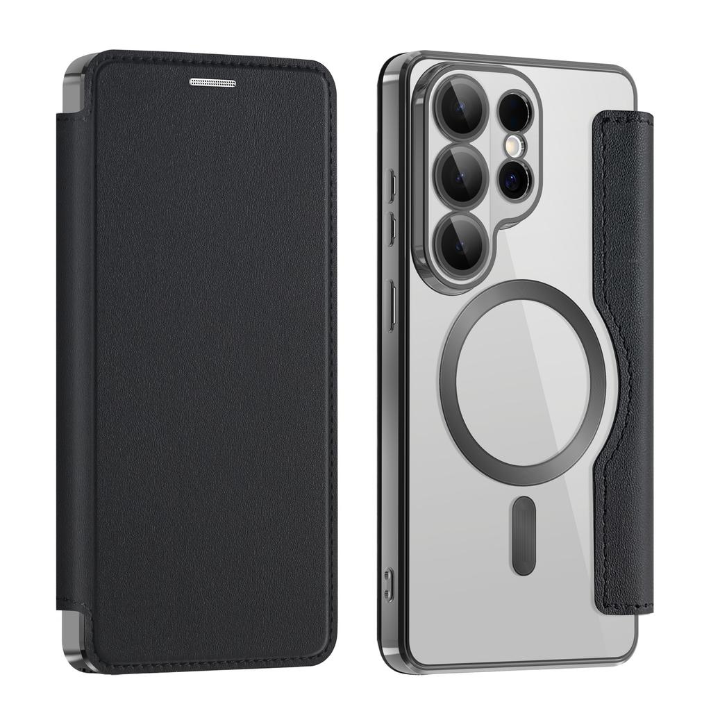 For Samsung Galaxy S26 Ultra Magnetic Case RFID Blocking Card Holder Leather Phone Cover with Lens Film