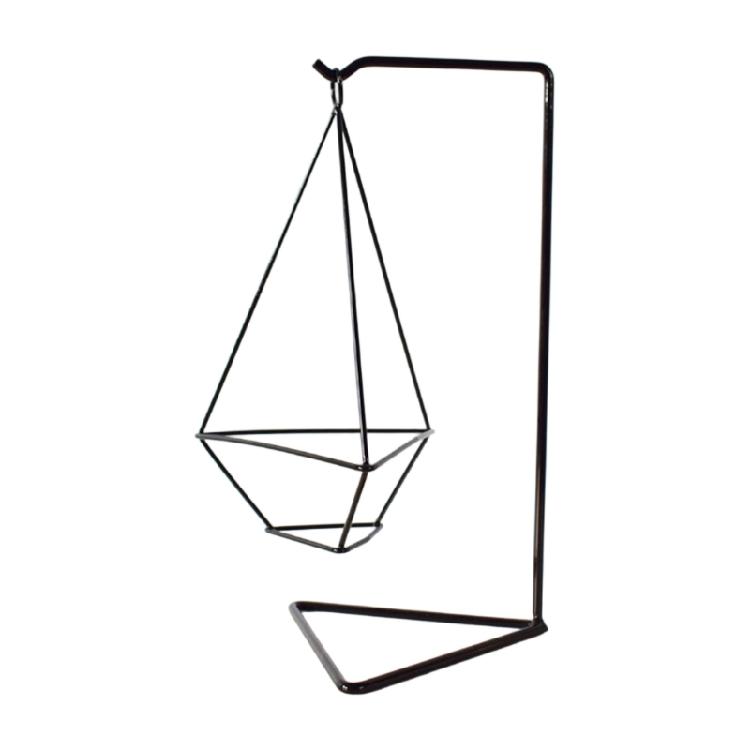 Decorative Iron Plant Stand Modern Geometric Styles Stable Construction For Living Spaces Balcony Use
