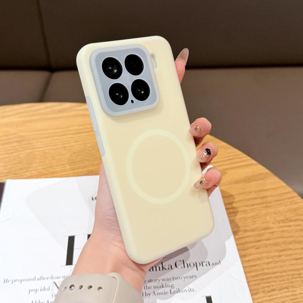 Fashion Jelly 2 In 1 Liquid Silicone For Magsafe Magnetic Phone Case For XiaoMi Mi 15 14 Pro Frosted Non-Slip Soft Bumper Cover