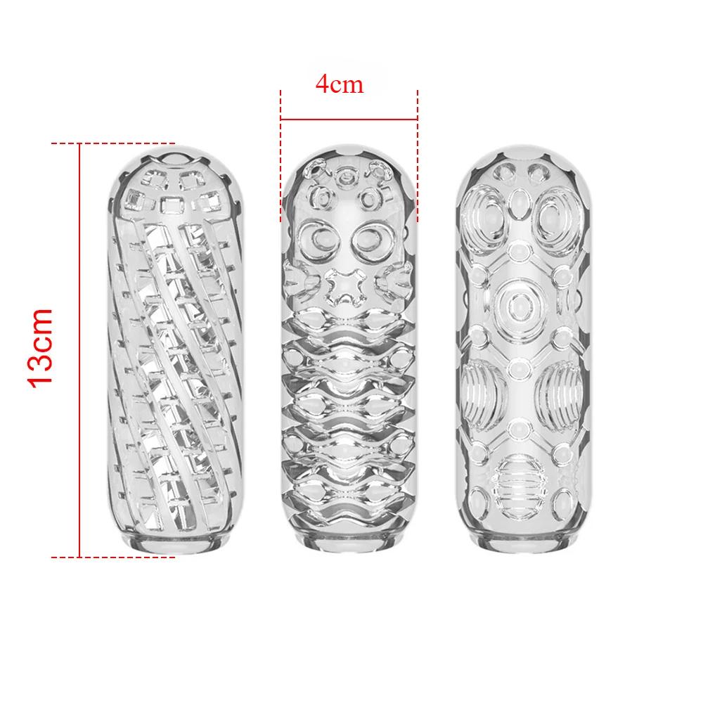 13cm Transparente Männliche Masturbator Tasse Pussy Vaginal für Männer 18 Penis Pumpe Eichel Saugend Verzögerung Übungsgerät Sexspielzeug Erwachsene Erotisch